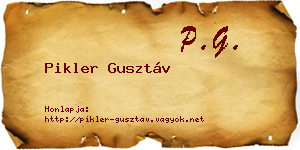 Pikler Gusztáv névjegykártya