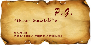 Pikler Gusztáv névjegykártya