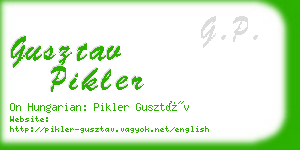 gusztav pikler business card